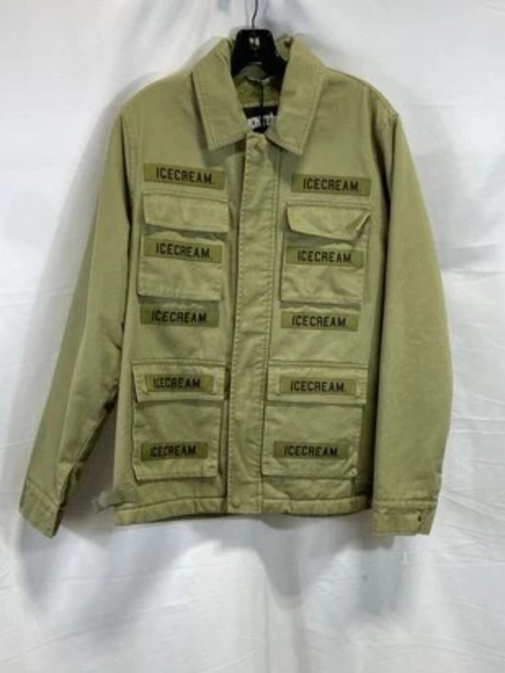 “ICECREAM BBC Military Utility Jacket Multi Pocket Streetwear Pharrell Style"